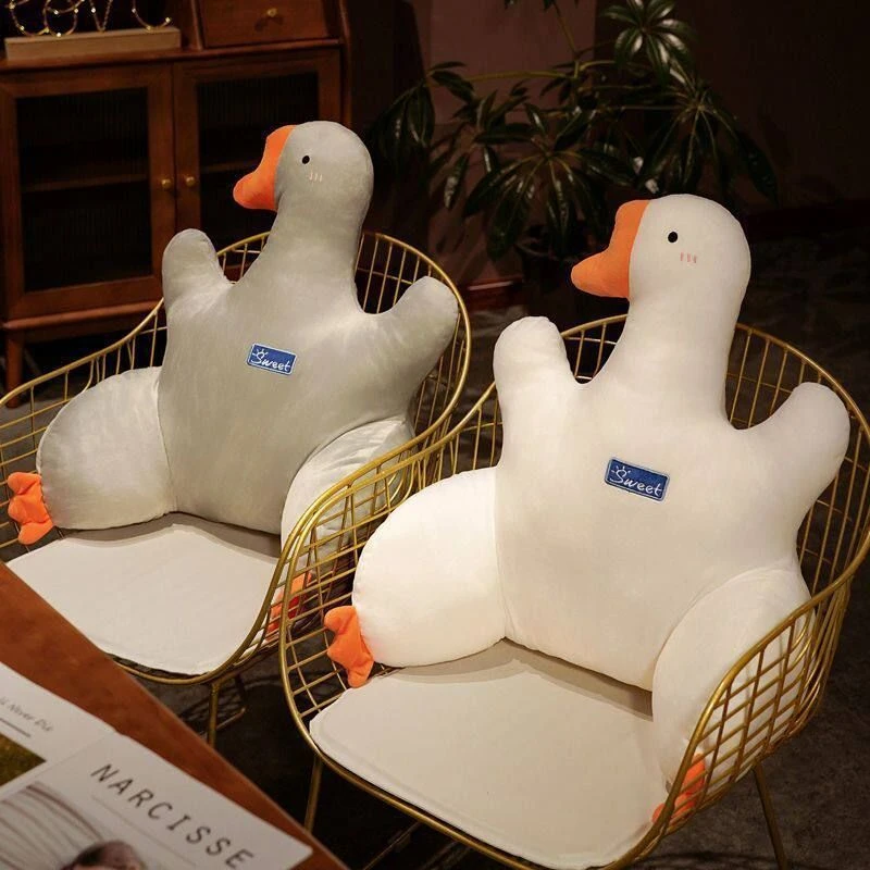 大白鹅靠垫办公室座椅腰靠护腰久坐腰枕靠背垫汽车座椅靠枕垫