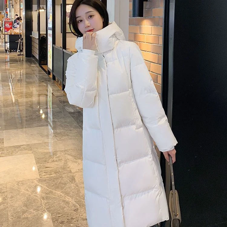 波司登2023年新款爆款羽绒服女款中长款过膝直筒加厚白鸭绒冬季外