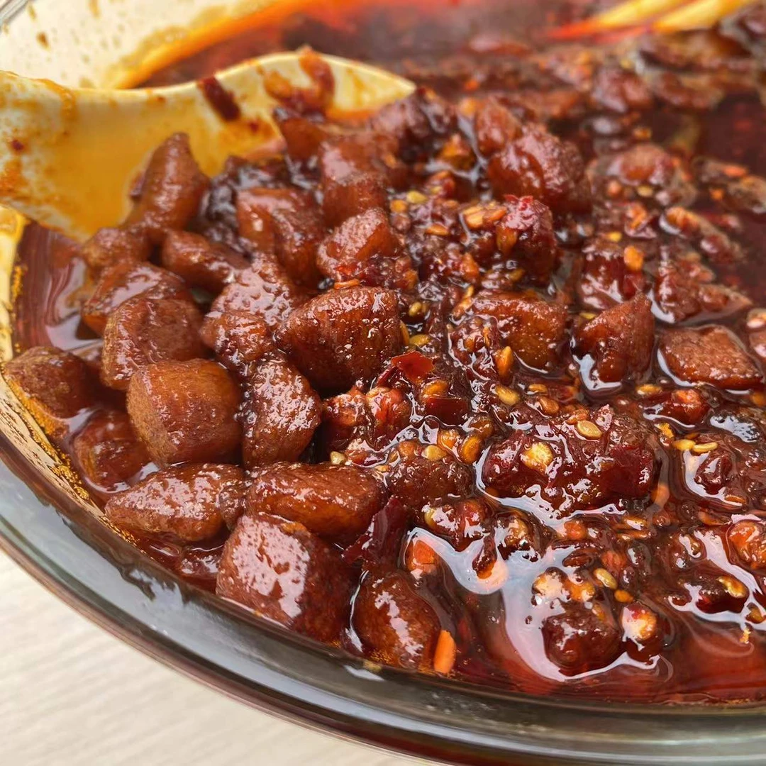 贵州特产脆哨油辣椒 早餐粉馆配料 猪肉臊子干煸瘦肉丝香辣拌面酱