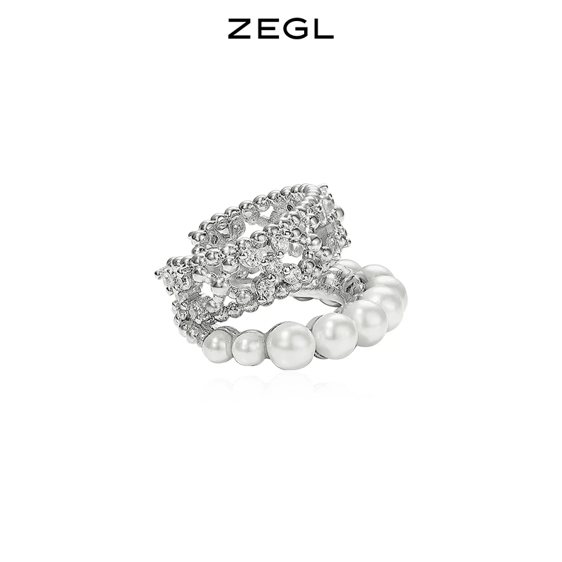 ZEGL 铜合金仿珍珠耳饰 幕后夜宴耳骨夹气质简约轻奢时尚百搭耳饰
