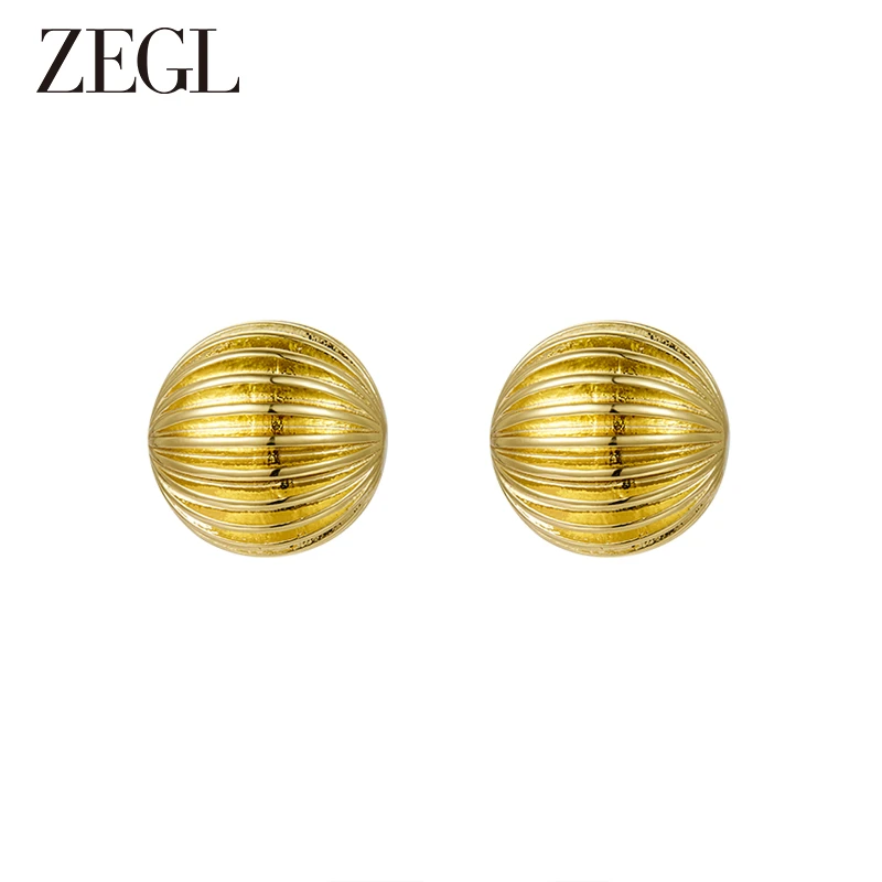 ZEGL 铜合金耳饰 时尚纽扣耳钉简约新款高级精致轻奢小众简约饰品