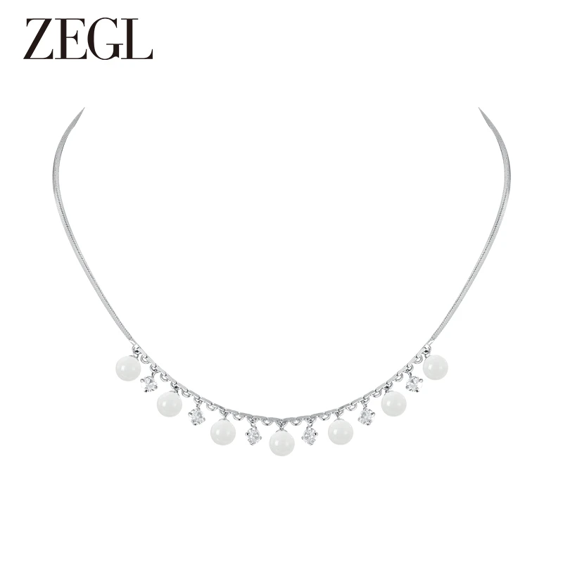 ZEGL 铜合金项链 水滴项链小众锁骨链高级感气质轻奢时尚配饰品