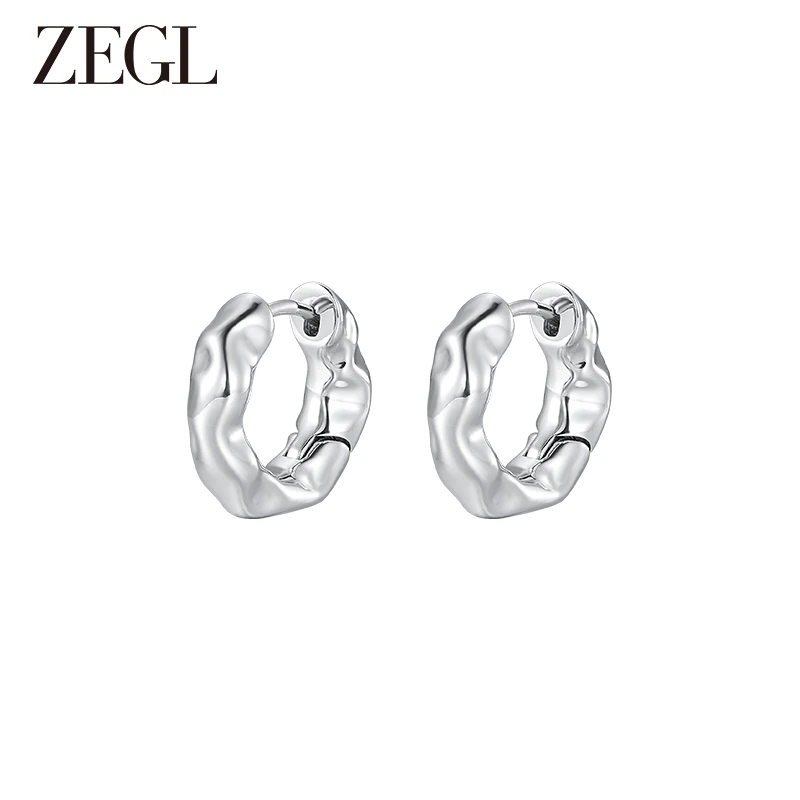 ZEGL 铜合金耳饰 流体耳环气质轻奢时尚百搭小众简约个性首饰饰品