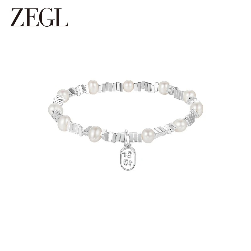 ZEGL 铜合金手链 金属圆牌手链轻奢小众精致彩色冷淡风手饰品时尚