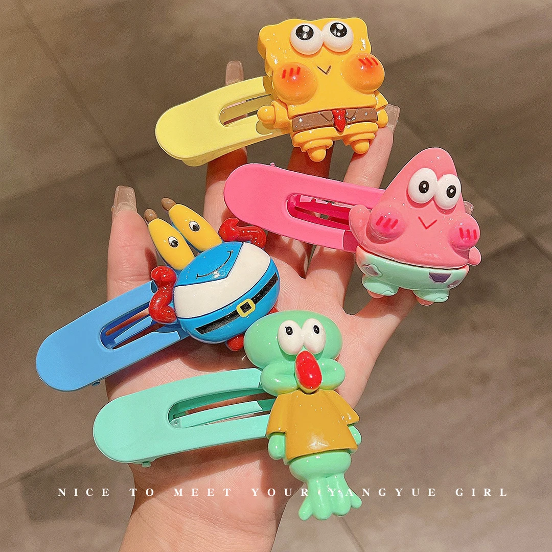 铜合金发饰 海绵宝宝发夹卡通派大星发卡子可爱少女刘海夹