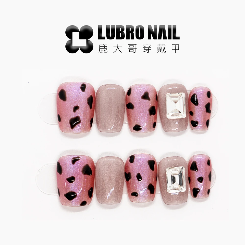 【粉红豹】爆闪猫眼 大方糖钻 纯手工穿戴甲