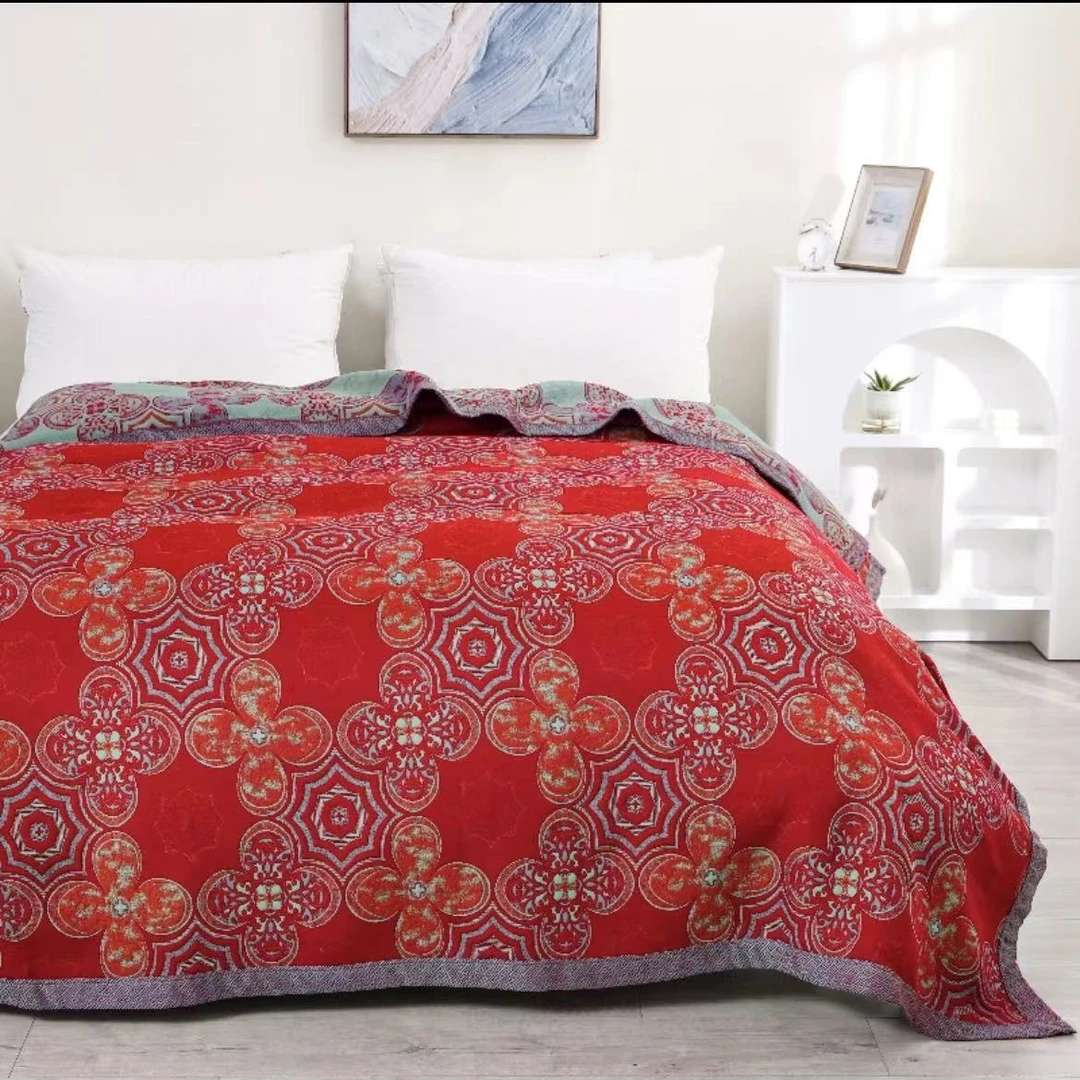 XDONGY(冬云家纺)240*260加大红色锦韵5A级抗菌毯