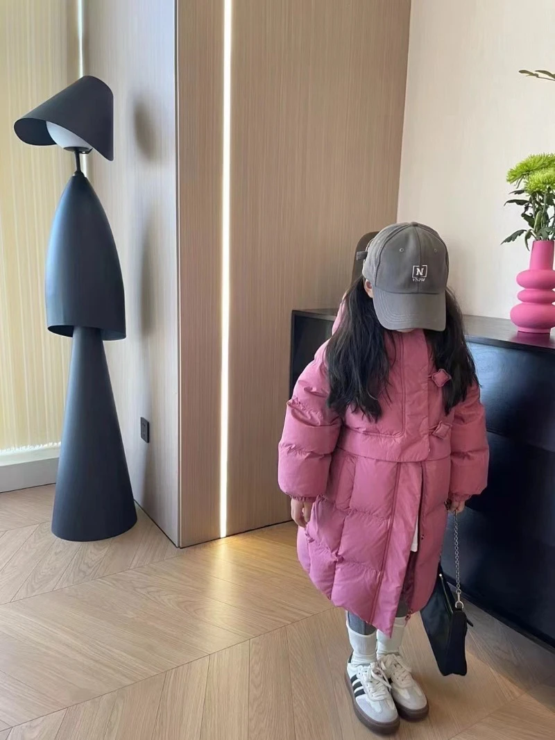 高品质90白鸭绒 夫子 品牌 羽绒服中大童款女童洋气时尚