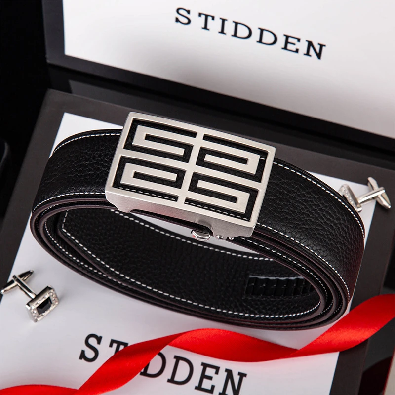 网络热卖皮带男士时尚潮流自动钢扣年轻人休闲裤腰带双面层纯牛皮