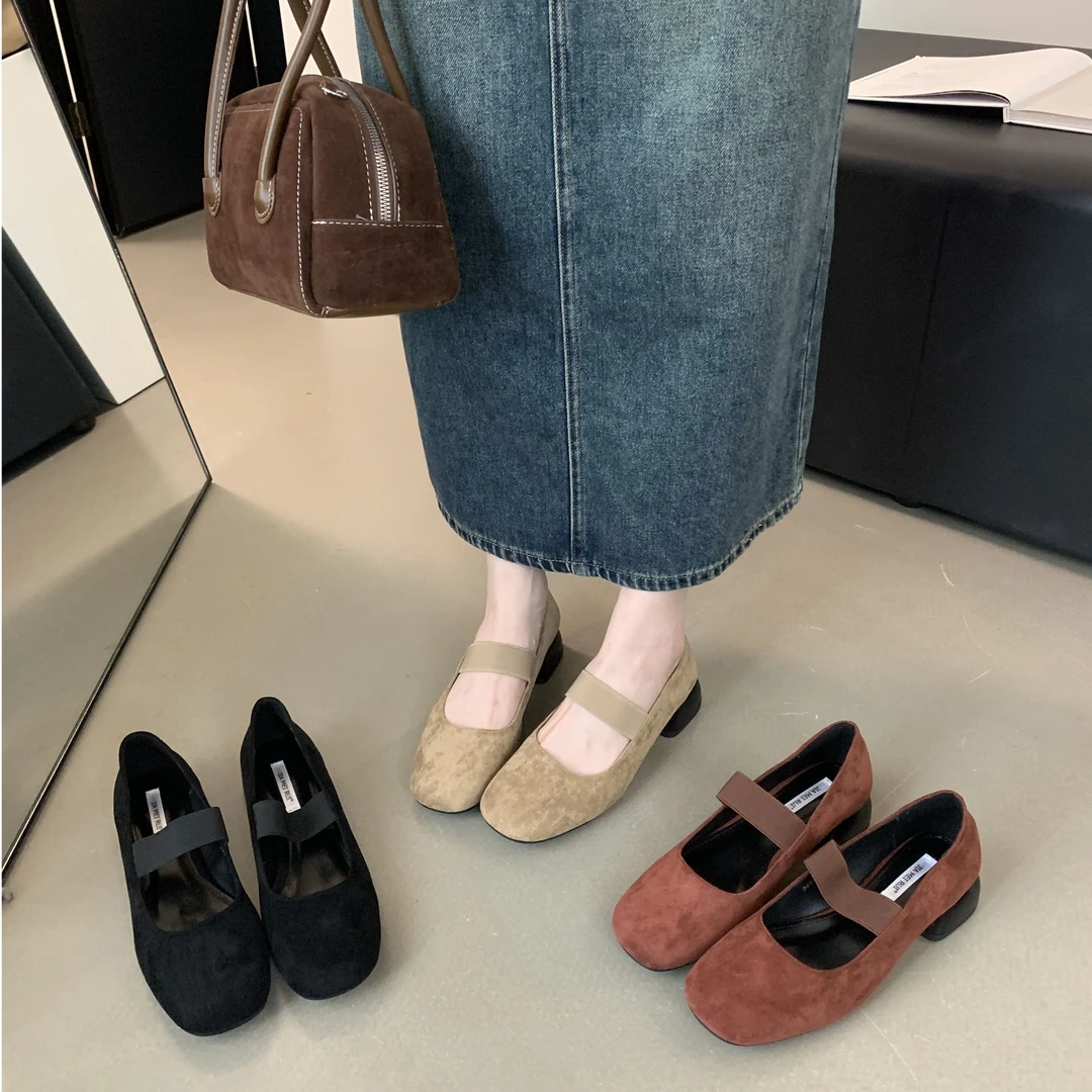 法式复古晚晚风单鞋仙女鞋子2024新款平底芭蕾舞鞋配裙子玛丽珍鞋