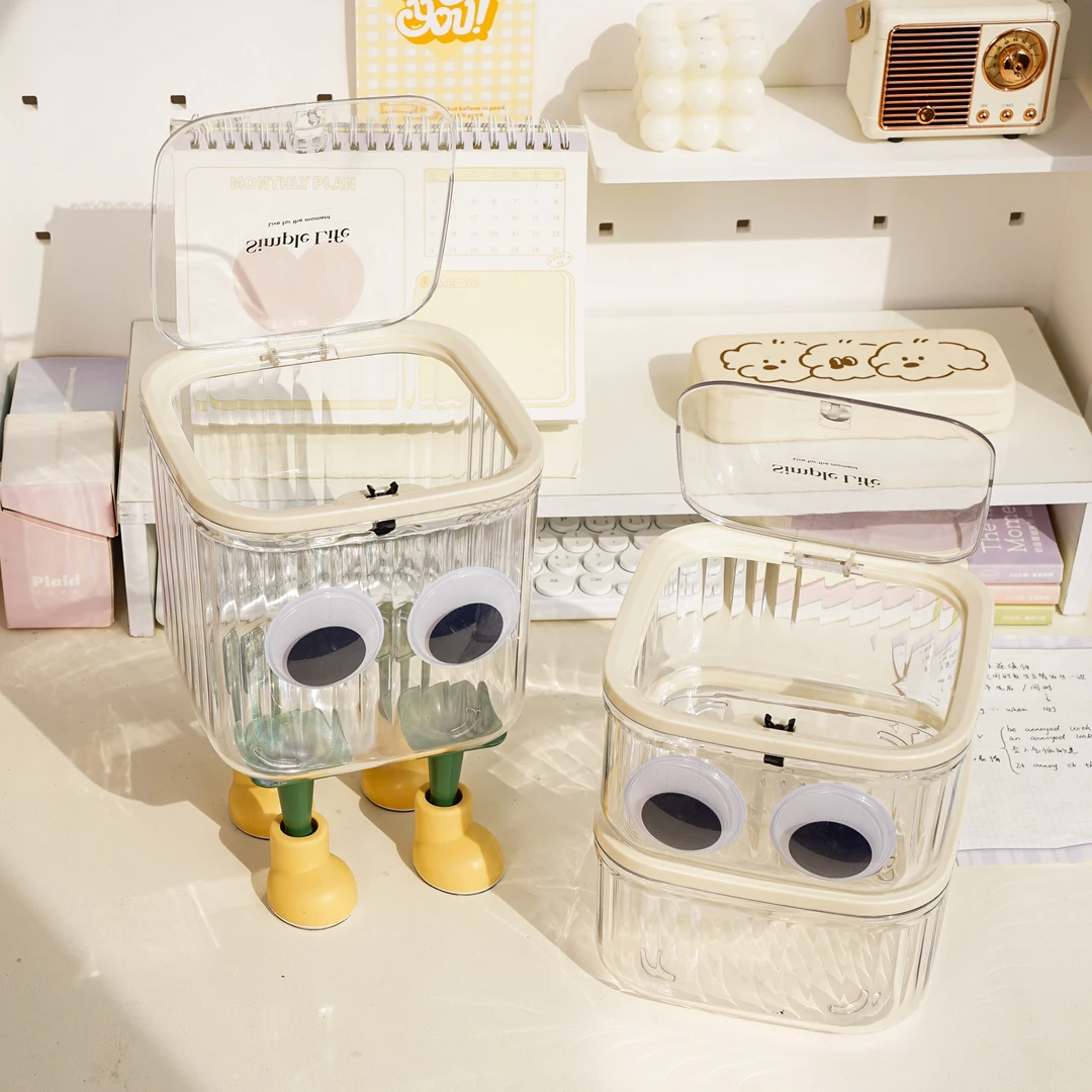 高颜值桌面小垃圾桶透明网红可爱学生书桌宿舍办公室高端收纳纸篓