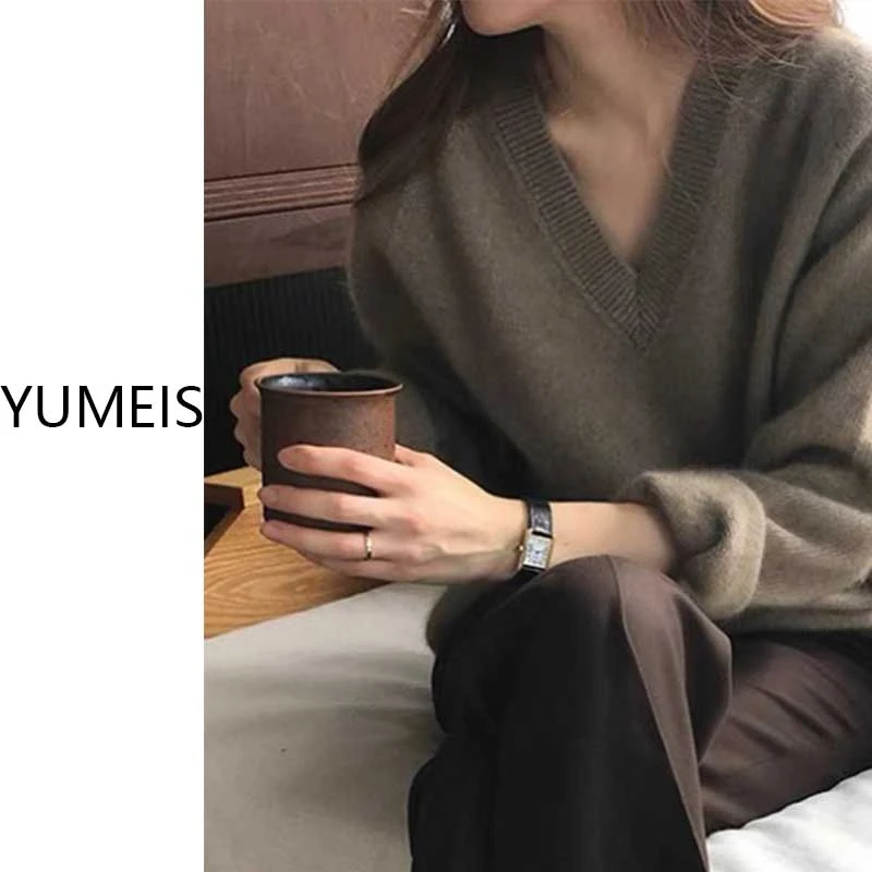 YUMEIS秋冬高端毛衫气质针织上衣女