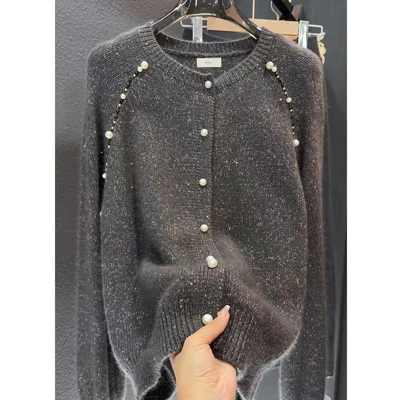 【花骨朵开衫】百搭显瘦钉珠针织衫开衫女