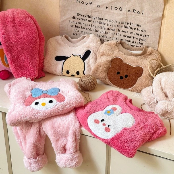 【冬季加厚】云朵绒加密加厚秋冬季男女孩套头保暖儿童家居服套装