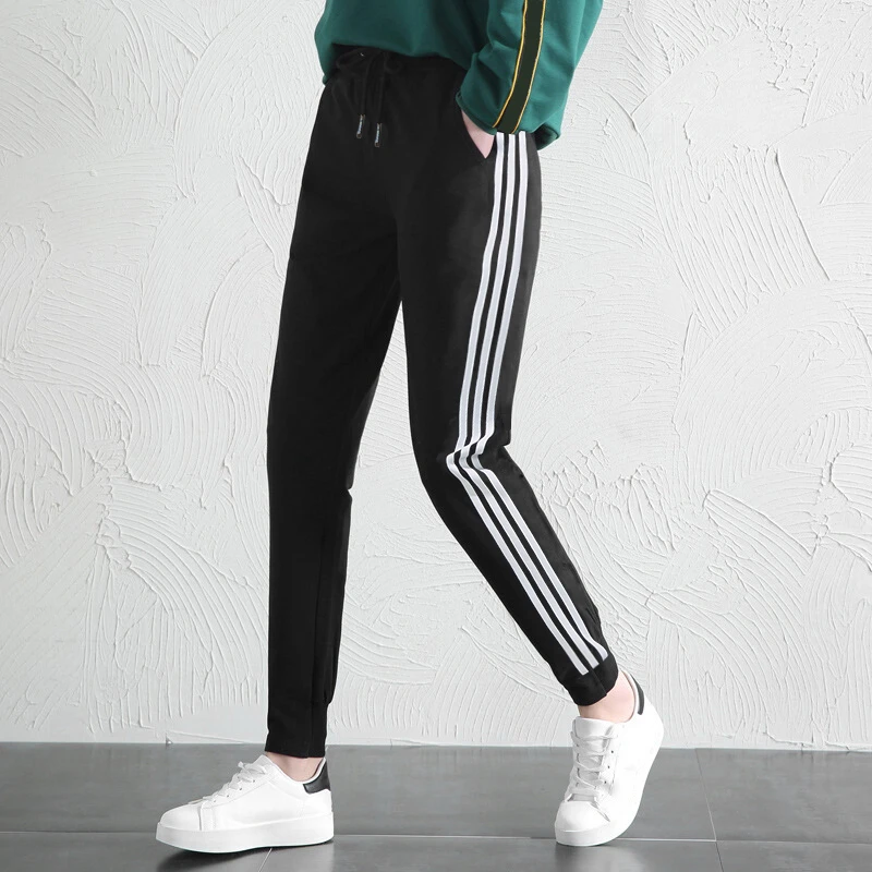 Adidas阿迪达斯女裤2023直筒修身运动裤跑步休闲束脚裤长裤FK9965