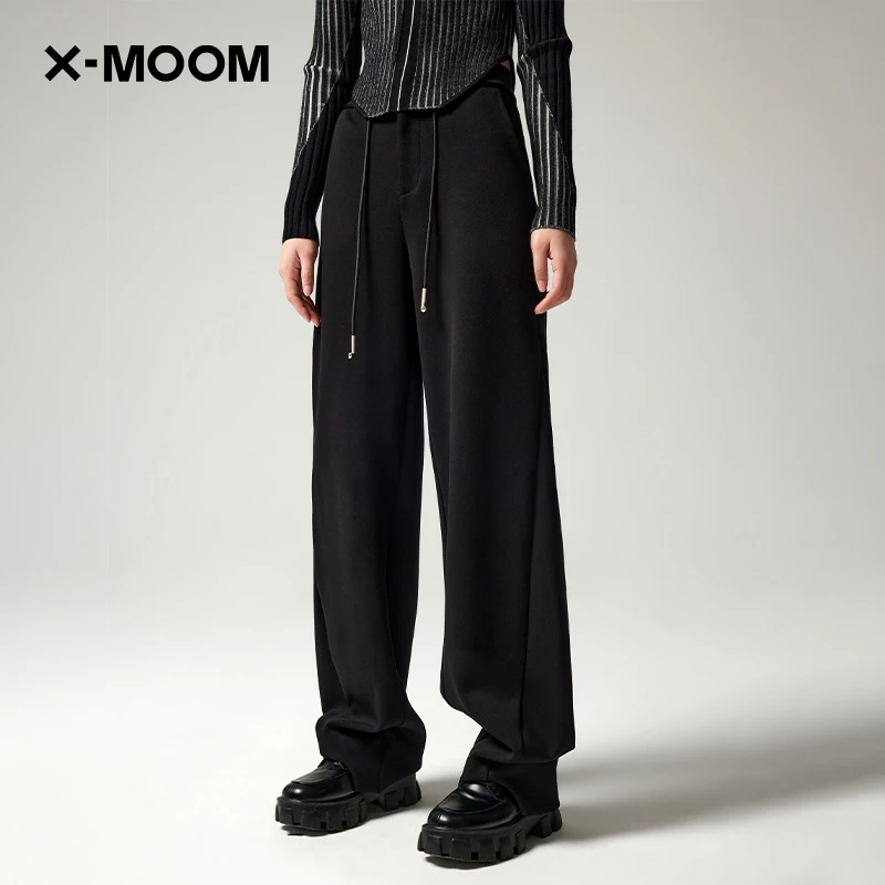 X--MOOM冬季新款脚口弧线设计状态款自然腰卫裤直筒ZVDNZ19195