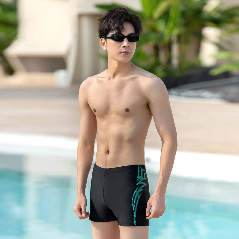 泳裤男士防尴尬平角游泳裤大码防水速干泡温泉专业游泳200斤男款