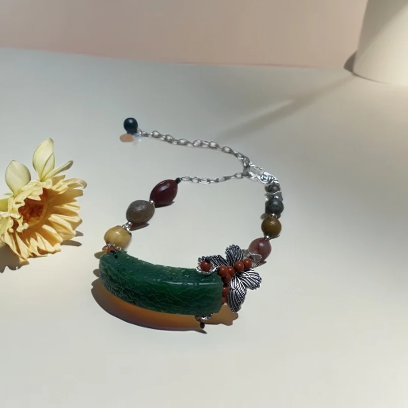 和田碧玉 彩石蝴蝶手链款 洋气爆款橘皮纹工艺小仙女必备哦