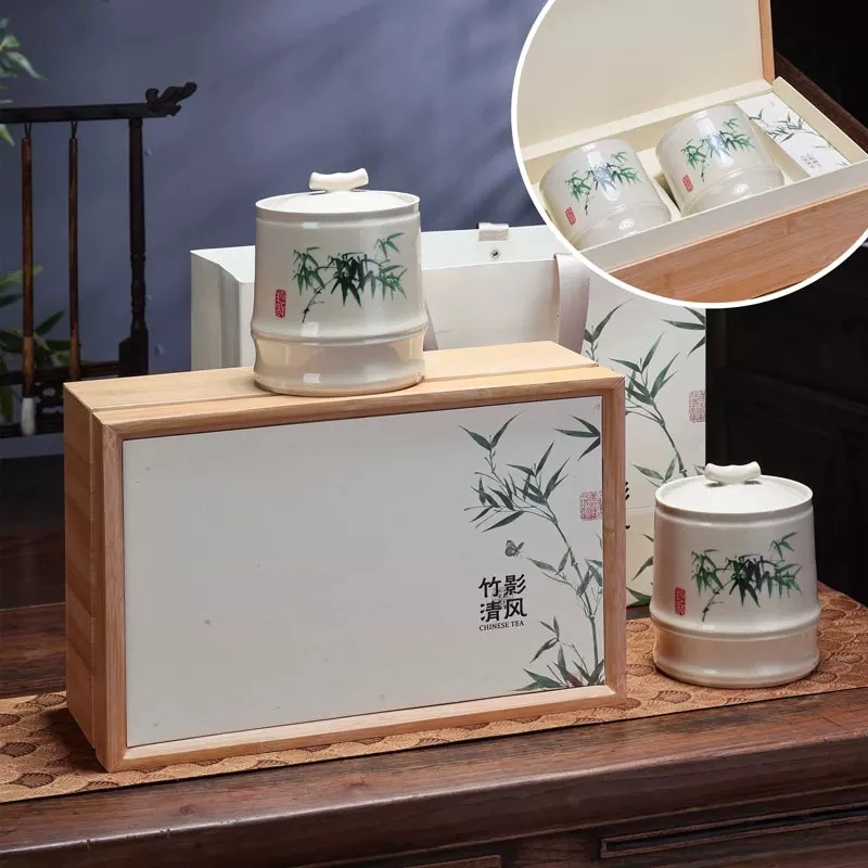 竹影清风 24年绿茶新茶 珍惜绿茶 陶瓷罐装 配礼袋送人