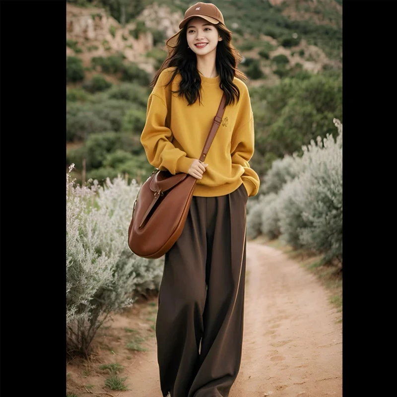 韩系秋装搭配一整套时尚新款女装套装宽松卫衣休闲时髦洋气两件套