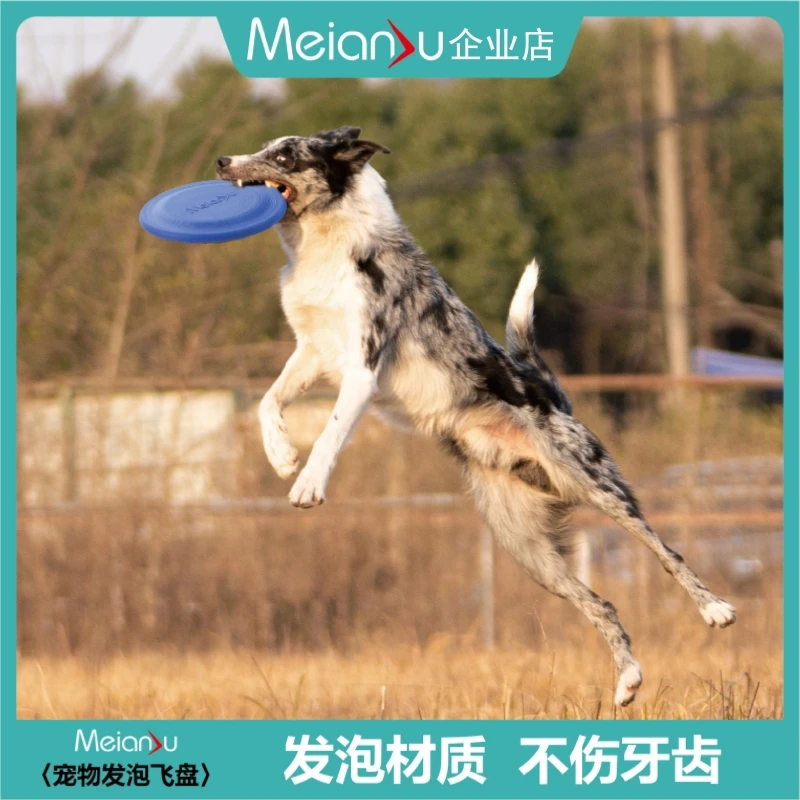 Meianju耐咬软飞盘飞盘狗训练飞盘宠物玩具TPR材质浮水互动玩具