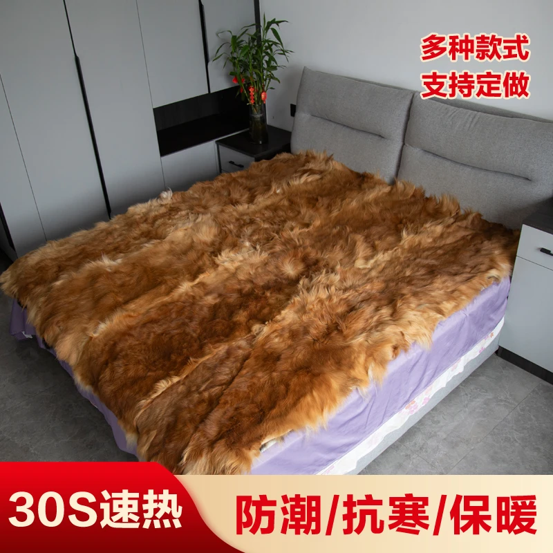 皮毛一体真皮褥子防潮加厚冬季坐垫地毯真皮毛垫子保暖床褥单双人