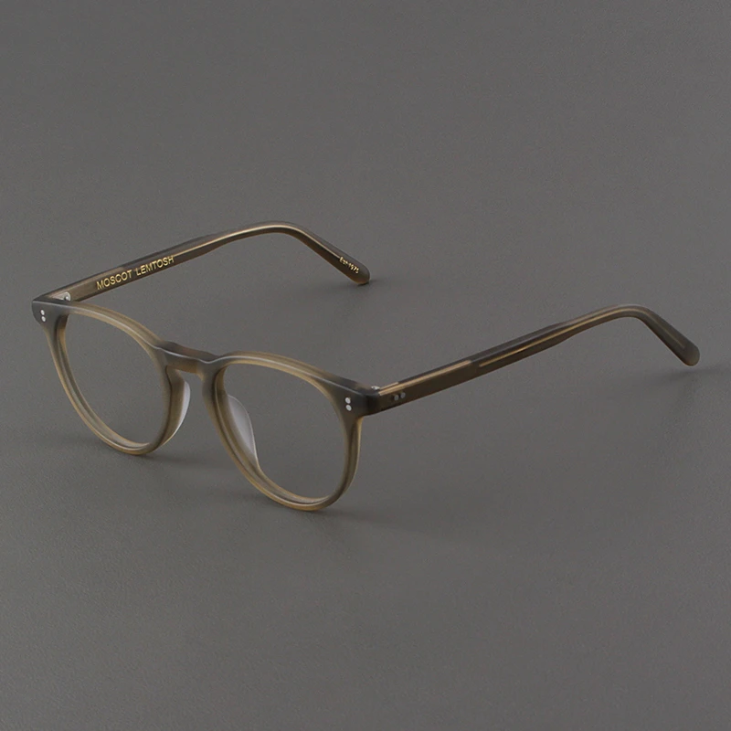 MOSCOT LEMTOSH眼镜框男士款板材磨砂圆框镜架复古灰绿色近视镜女