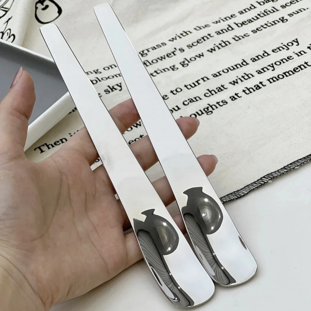 18/10包饺子勺 挑馅勺长柄挖勺雪糕蛋糕甜品勺平头勺