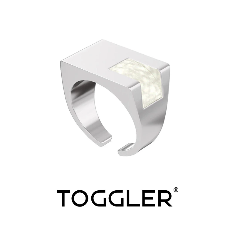 TOGGLER/托格乐 925银贝壳戒指 转角印章戒指