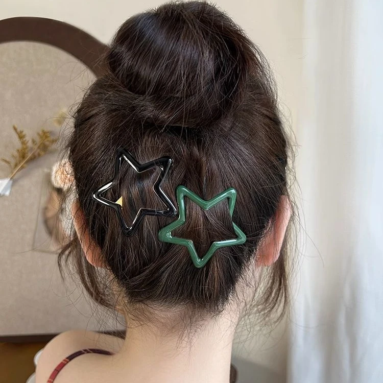 彩色五角星星bb夹发卡女网红后脑勺碎发夹子头饰气质刘海边夹卡