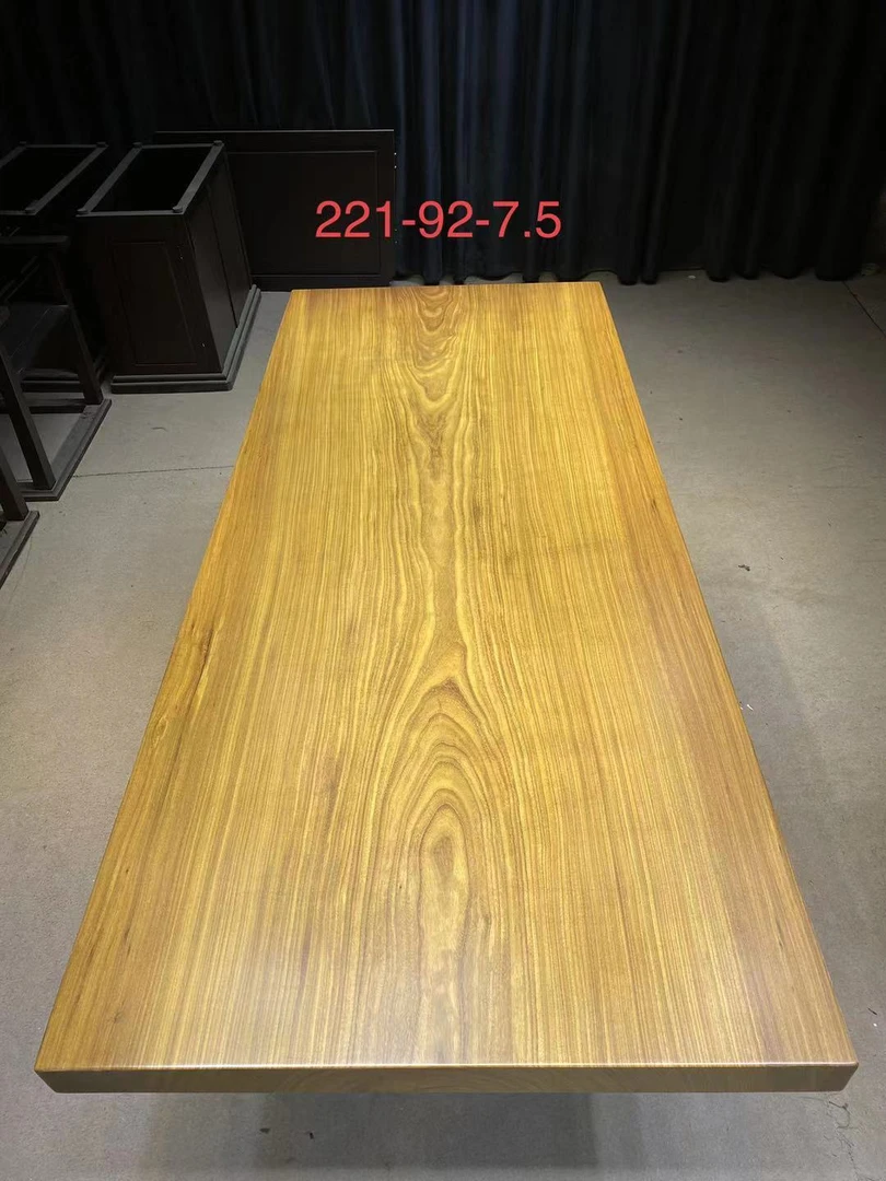 非洲柚木大板桌尺寸：221-92-7.5