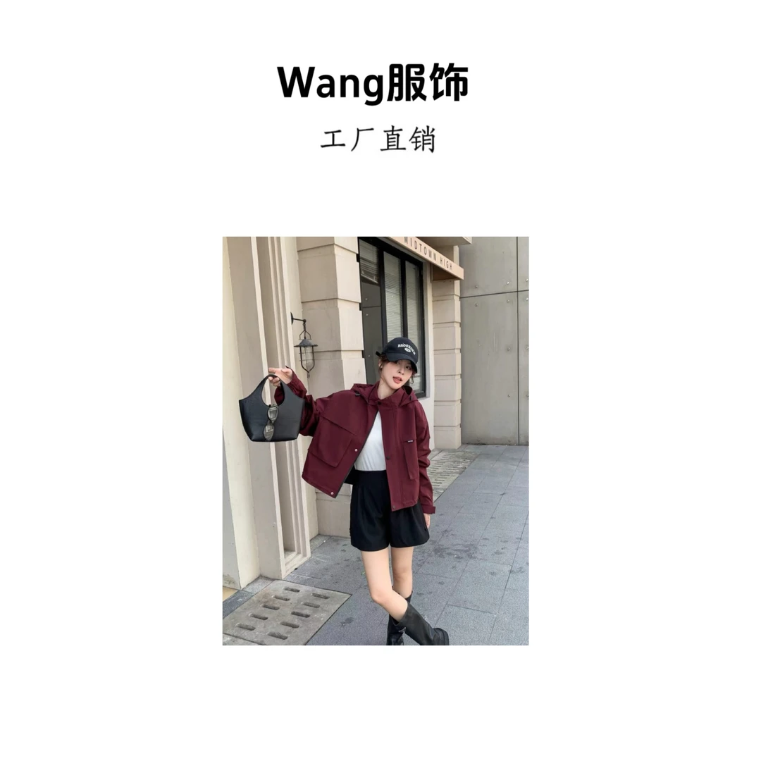 【WANG】高定轻奢新款早秋女款冲锋衣外套88-166