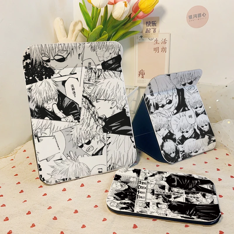 咒术回战折叠台镜学生宿舍可爱化妆镜随身小镜子手拿补妆镜黑白漫