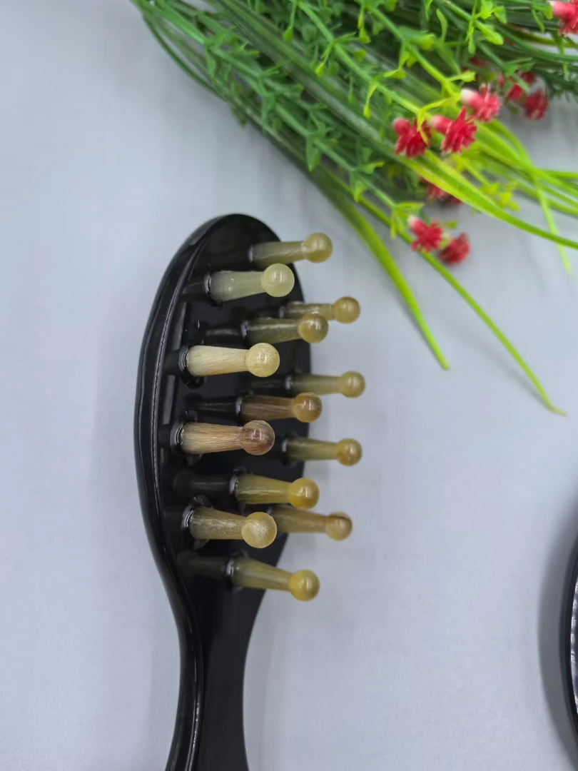 天然羊角手柄16厘米按摩钉钉梳