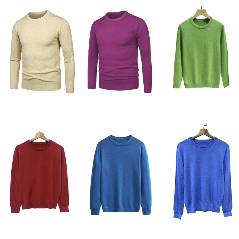 恺【100羊毛】卡其色纯毛厚款毛衣针织衫秋冬男圆领集合MY019