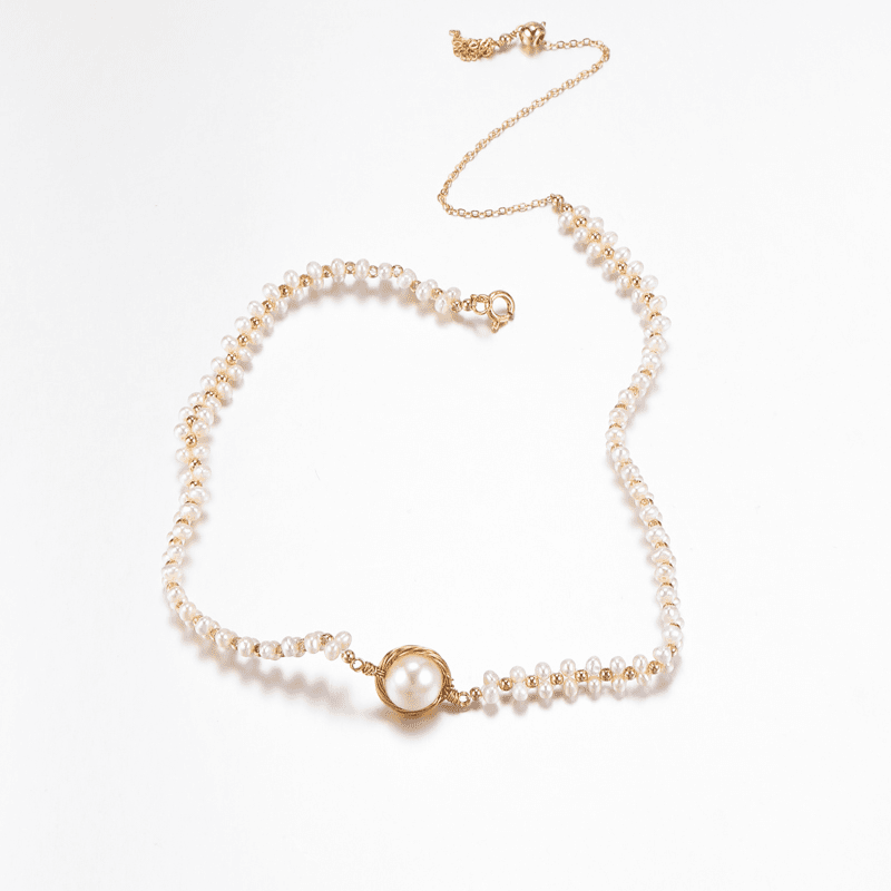 淡水极光珠项链气质百搭轻奢 8292