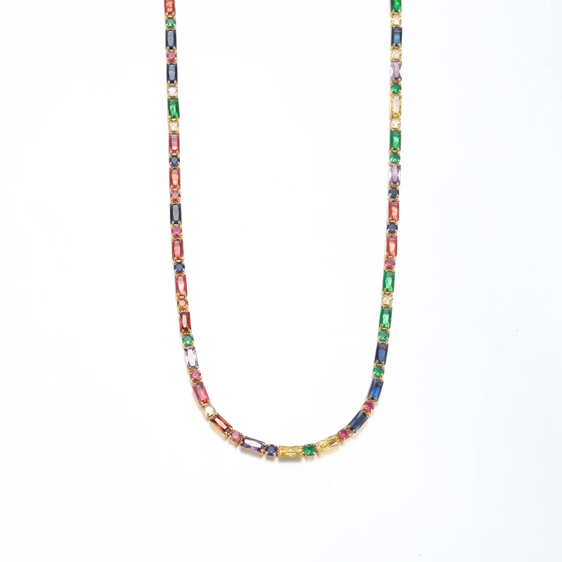 彩钻拼接项链气质小众时尚设计师轻奢 8311