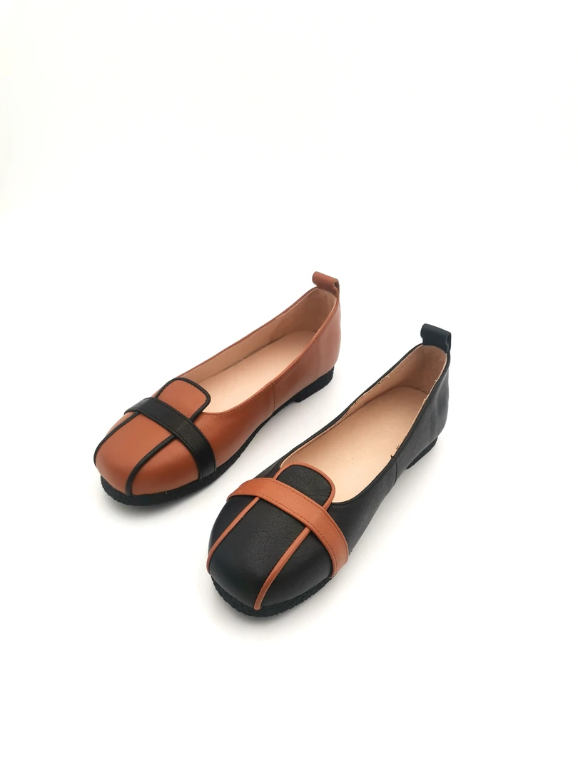 女鞋皮鞋单鞋女士平底鞋牛皮低跟