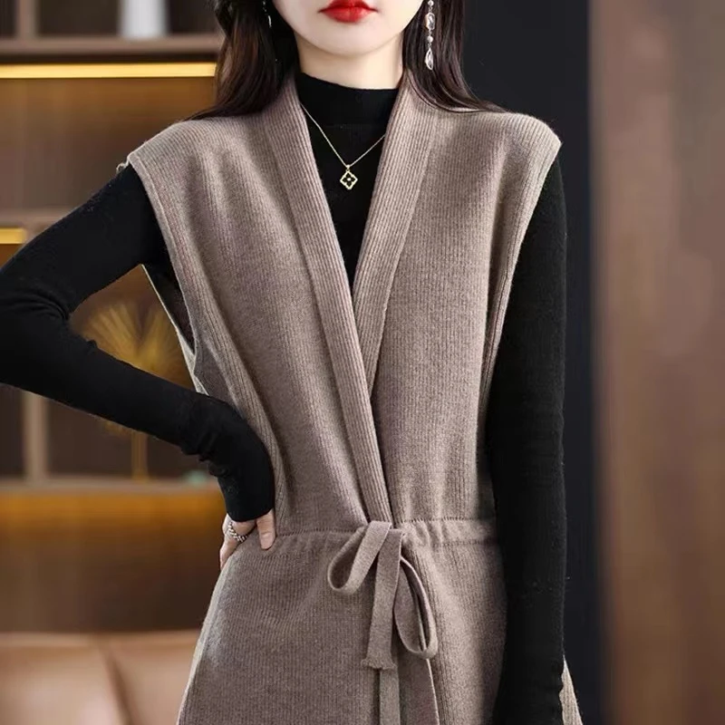 清仓捡漏~专柜撤回外贸女装针织开衫马甲女秋季中长上衣毛衣外套
