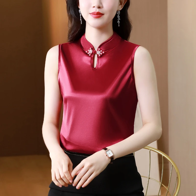 吊带背心女西装内搭夏装缎面百搭洋气打底上衣6156
