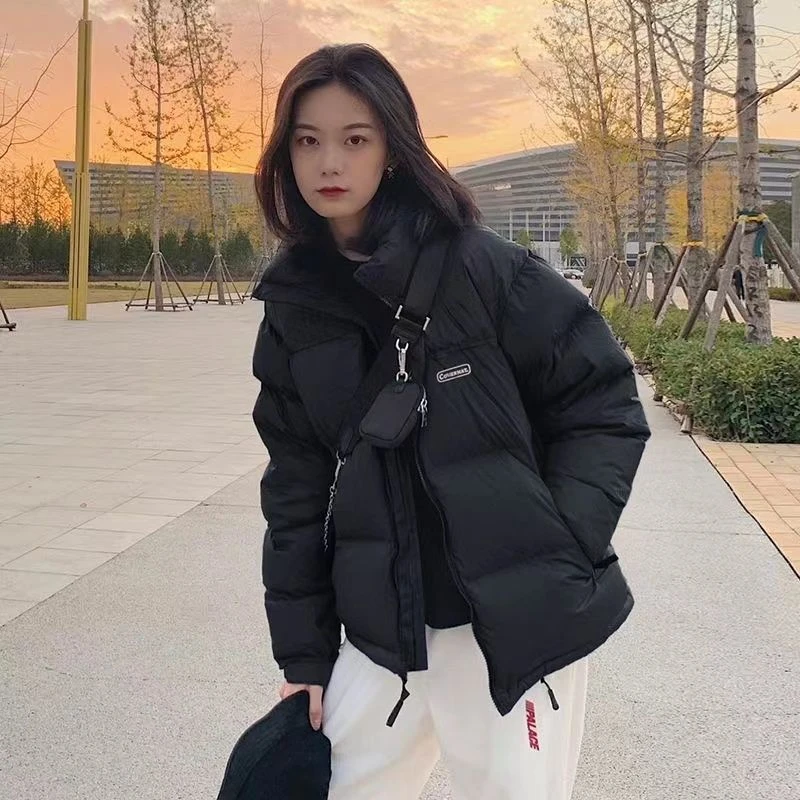 波司登2023冬季新款黑色羽绒服女短款白鸭绒面包服ins小个子百搭