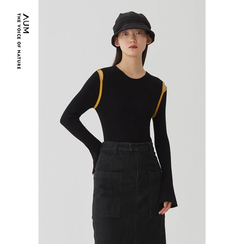 【飞鱼甄选】AUM/噢姆打底针织衫秋冬圆领M1BW3S33M长袖