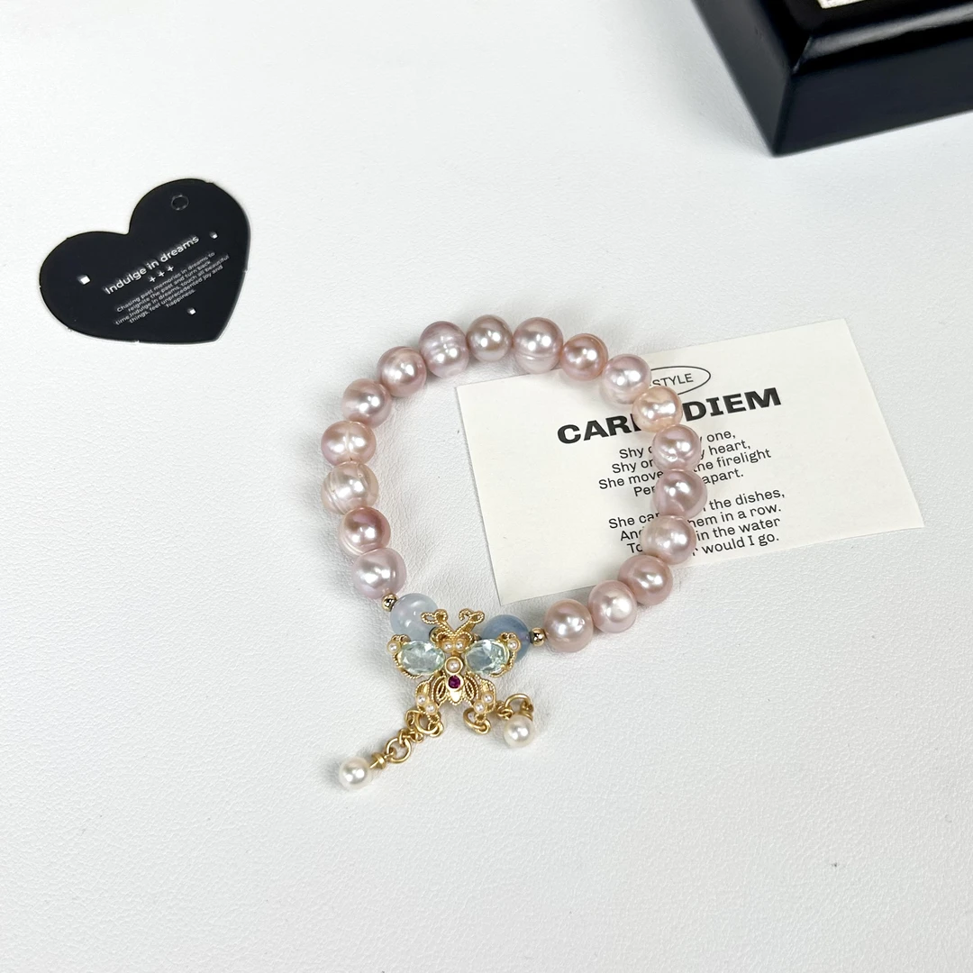 恋簪海蓝蝴蝶珍珠手链-D10A014