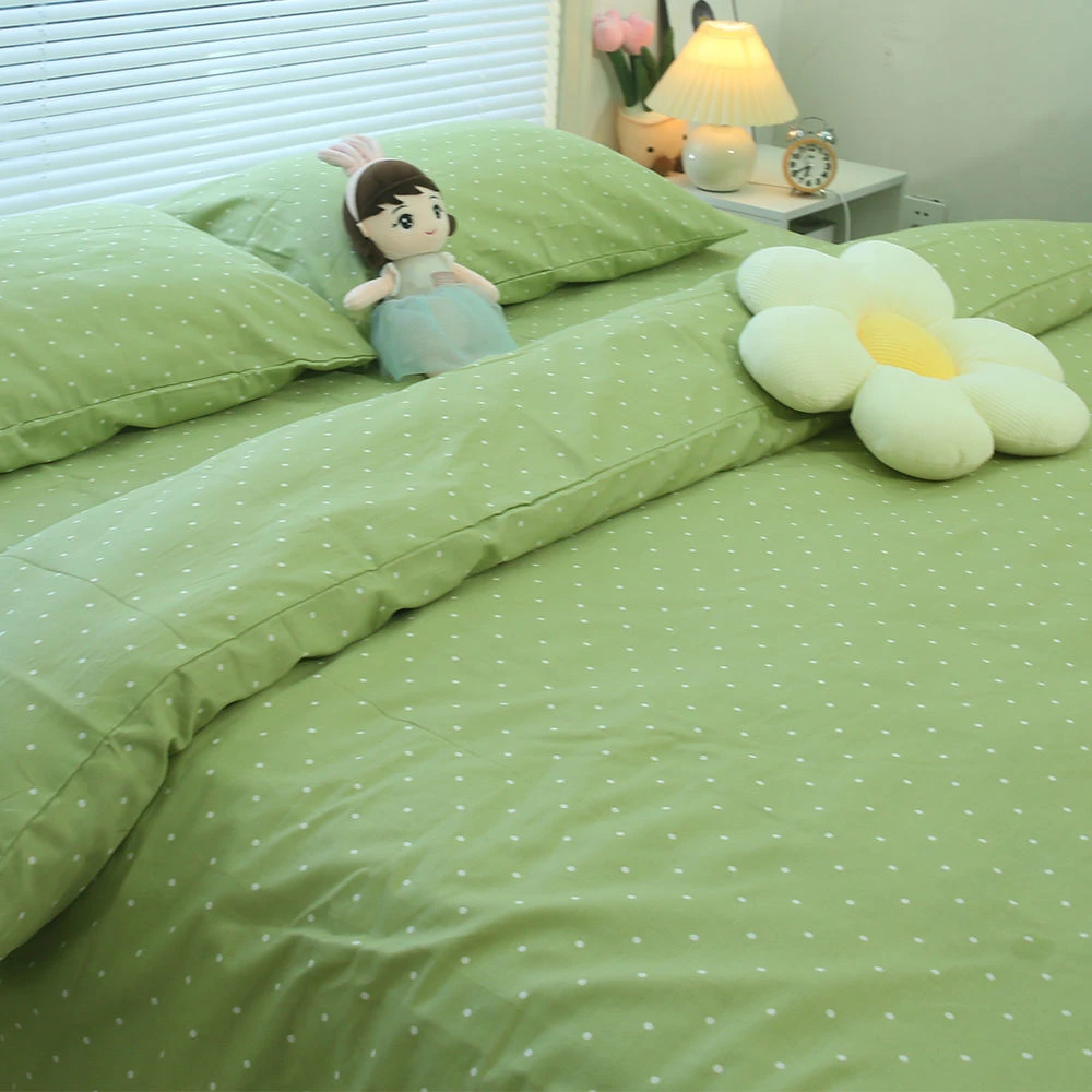 春夏绿色小清新100%纯棉单件被套被罩 被单150 200全棉 200*230