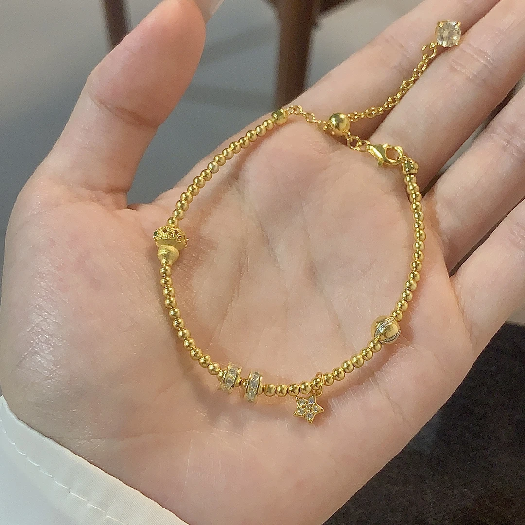 925银莫桑石手链 琬玲珑专享葫芦星星盘缠镀金镀金女轻奢百搭手链