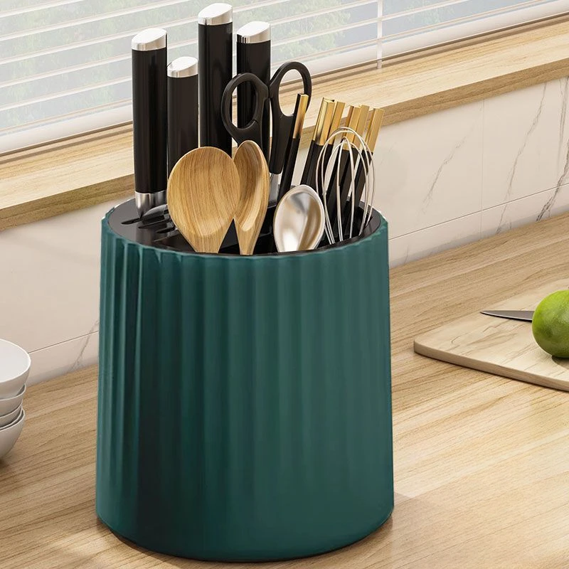 【大容量】厨房旋转刀架收纳盒家用多功能台面筷筒笼菜刀架具置物架