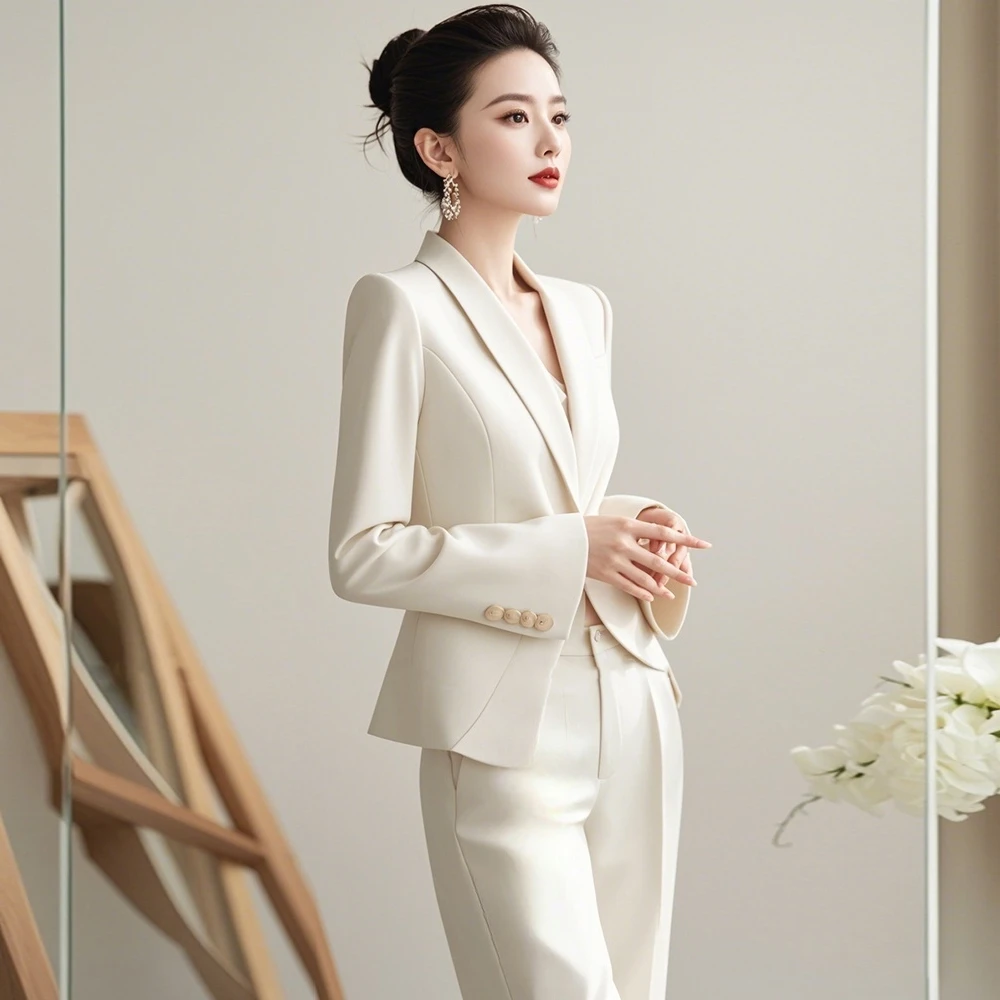春秋搭配一整套干练气质女装高级感小香风气质女神范纯色西装套装