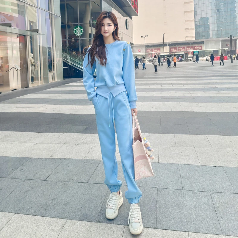 网红炸街运动休闲套装女春秋2025新款减龄洋气时尚卫衣裤子两件套