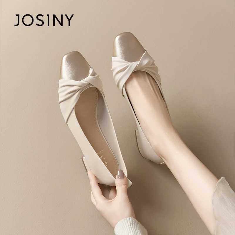 卓诗尼低跟单鞋女2025气质春秋配裙子软底时装鞋小香风法式玛丽珍