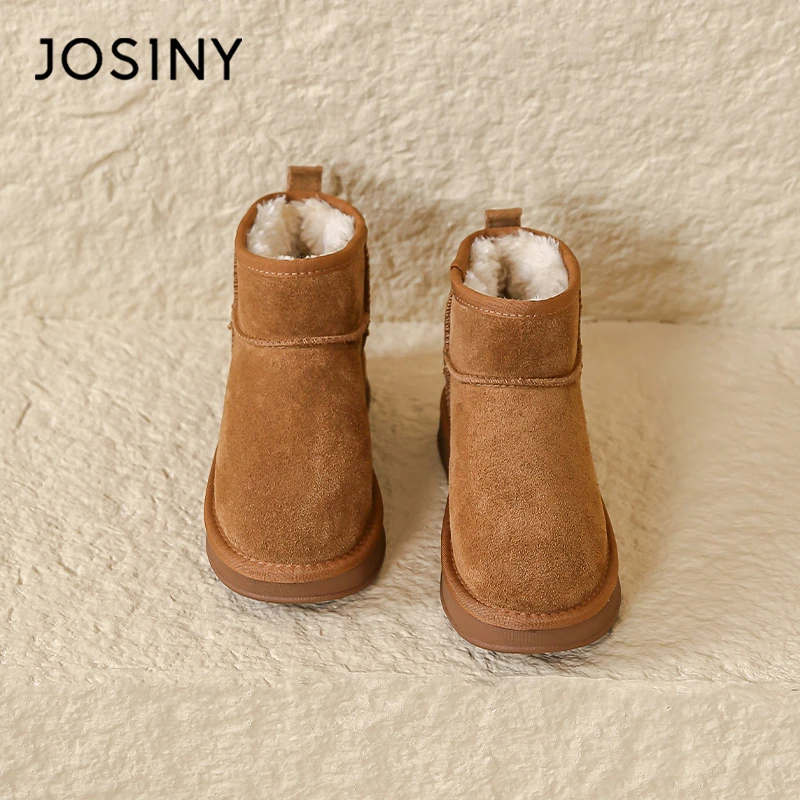 卓诗尼加厚保暖雪地靴女2024冬新款平底厚底防滑加绒短筒靴百搭